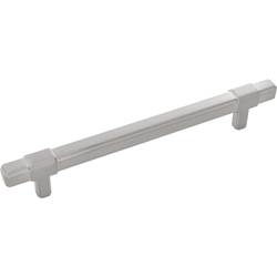 8-3/8 Inch Wide and 6-5/16 Inch Center to Center Monroe Pull, Satin Nickel