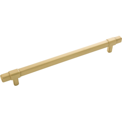 10-15/16 Inch Wide and 8-13/16 Inch Center to Center Monroe Pull, Brushed Golden Brass