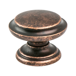 Berenson Euro Rustica Artisan Style 1-3/8 Inch Diameter Rustic Copper Cabinet Knob, Zinc Material, Ideal for Professionals