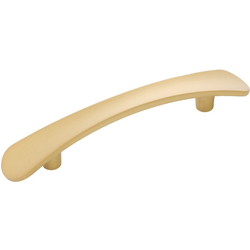 6 Inch Wide and 3-3/4 Inch Center to Center Vale Pull, Brushed Golden Brass