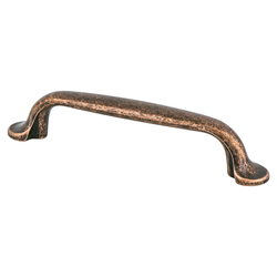 Berenson Euro Rustica 3-3/4 Inch Center to Center Rustic Copper Cabinet Pull, Artisan Style Zinc Material