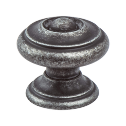 Berenson Euro Rustica Artisan Style Knob, 1-3/16 Inch Diameter, Rustic Iron Finish, Zinc Material, Ideal for Cabinets and Drawers