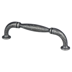 Berenson Euro Rustica 3-3/4" C/C Rustic Iron Cabinet Pull, Artisan Style, Zinc Material, 1/2 Inch Width