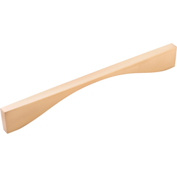 12-5/8 Inch Wide and 12 Inch Center to Center Channel Pull, Brushed Golden Brass