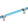 Polished Nickel With Cerulean Glass