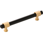 Brushed Golden Brass With Opaque Black Glass