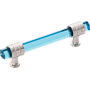 Polished Nickel With Cerulean Glass