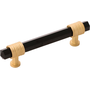 Brushed Golden Brass With Opaque Black Glass
