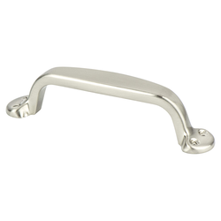 Berenson Andante Traditional 3-3/4 Inch Center to Center Brushed Nickel Cabinet Pull with Faux Screws and Buttons
