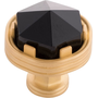 Brushed Golden Brass With Opaque Black Glass