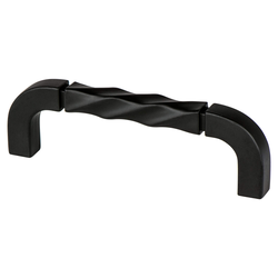 Berenson Rhapsody Artisan-Inspired 3-3/4 Inch CC Satin Black Cabinet Pull, Zinc Material, Perfect for Craftsman Homes &amp; Distressed Cabinets