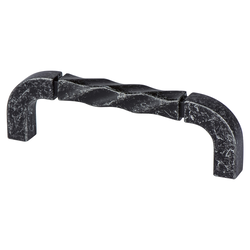 Berenson Rhapsody 3-3/4 Inch Center to Center Weathered Iron Cabinet Pull, Artisan Inspired Zinc Material