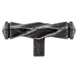 Berenson Rhapsody 2-1/2 Inch Length Weathered Iron Cabinet Knob, Artisan Inspired, Zinc Material, Perfect for Craftsman Homes and Distressed Cabinets