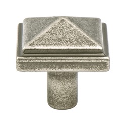 Final Sale, Special Order, Berenson Rhapsody Artisan-Inspired 1-3/16 Inch Diameter Weathered Nickel Cabinet Knob for Craftsman Homes and Distressed Cabinets