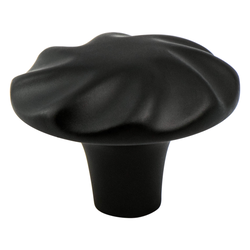 Berenson Artisan Inspired Rhapsody Collection 1-5/16 Inch Dia. Satin Black Cabinet Knob, Zinc Material, Perfect for Distressed Cabinets