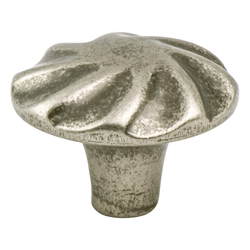 Final Sale, Special Order, Berenson Rhapsody Artisan-Inspired 1-5/16 Inch Diameter Weathered Nickel Cabinet Knob for Craftsman Homes and Distressed Cabinets