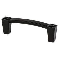 Berenson Connections 3 Inch Center to Center Matte Black Cabinet Pull, Zinc Material, Transitional Style