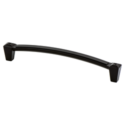 Berenson Connections 6-5/16 Inch Center to Center Matte Black Cabinet Pull, Zinc Material, Transitional Style