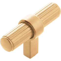 2-3/8 Inch x 3/4 Inch Sinclaire Knob, Brushed Golden Brass