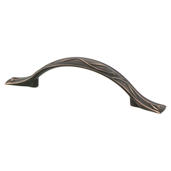 Berenson Art Nouveau 3-3/4 Inch Center to Center Verona Bronze Cabinet Pull, Artisan Inspired, Zinc Material, Decorative Hardware