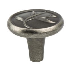 Berenson Art Nouveau 1-3/8 Inch Diameter Vintage Nickel Cabinet Knob, Artisan Inspired Zinc Material with 1 1/8in. Height/Projection