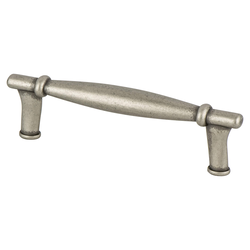 Final Sale, Special Order, Berenson Dierdra 4.49 Inch Length Vintage Nickel Cabinet Pull, Zinc Material, Transitional Style, 96mm Center to Center