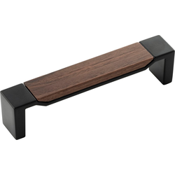 5-7/16 Inch Wide and 5-1/16 Inch Center to Center Fuse Pull, Matte Black With Walnut