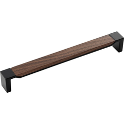 9-3/16 Inch Wide and 8-13/16 Inch Center to Center Fuse Pull, Matte Black With Walnut
