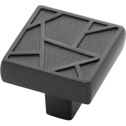 1-3/8 Inch x 1-3/8 Inch Cullet Knob, Black Mist