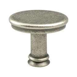 Final Sale, Special Order, Berenson Dierdra Collection 1-7/16 Inch Length Weathered Nickel Cabinet Knob, Transitional Style Zinc Material