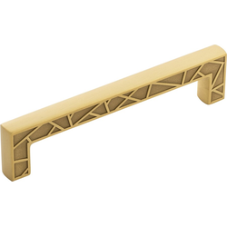 5-5/8 Inch Wide and 5-1/16 Inch Center to Center Cullet Pull, Brushed Golden Brass