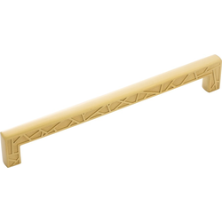 8-1/8 Inch Wide and 7-9/16 Inch Center to Center Cullet Pull, Brushed Golden Brass