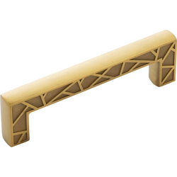 4-3/8 Inch Wide and 3-3/4 Inch Center to Center Cullet Pull, Brushed Golden Brass