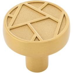 1-3/8 Inch Diameter Cullet Knob, Brushed Golden Brass