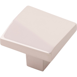 1-3/8 Inch x 1-3/8 Inch Veer Knob, Polished Nickel