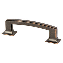 Berenson Hearthstone 3-3/4 Inch Center to Center Weathered Verona Bronze Cabinet Pull, Zinc Material, Traditional Style