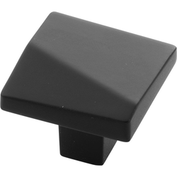 1-3/8 Inch x 1-3/8 Inch Veer Knob, Matte Black