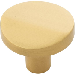 1-3/8 Inch Diameter Veer Knob, Brushed Golden Brass