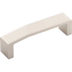 4-1/8 Inch Wide and 3-3/4 Inch Center to Center Veer Pull, Polished Nickel