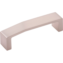 4-1/8 Inch Wide and 3-3/4 Inch Center to Center Veer Pull, Satin Nickel