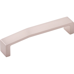 5-3/8 Inch Wide and 5-1/16 Inch Center to Center Veer Pull, Satin Nickel