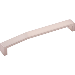 7-7/8 Inch Wide and 7-9/16 Inch Center to Center Veer Pull, Satin Nickel