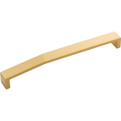 8-13/16 Inch Wide and 8-13/16 Inch Center to Center Veer Pull, Brushed Golden Brass
