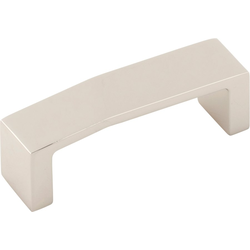 3-3/8 Inch Wide and 3 Inch Center to Center Veer Pull, Polished Nickel