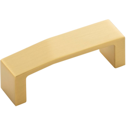 3-3/8 Inch Wide and 3 Inch Center to Center Veer Pull, Brushed Golden Brass