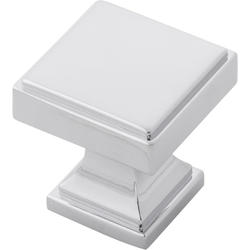 1-1/8 Inch x 1-1/8 Inch Brownstone Knob, Chrome