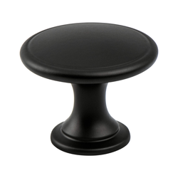 Berenson Alto 1-3/4 Inch Diameter Matte Black Cabinet Knob, Contemporary Style, Aluminum Material, Ideal for Modern Decor