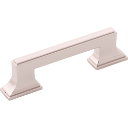 4-15/16 Inch Wide and 3 Inch &amp; 3-3/4 Inch Center to Center Brownstone Pull, Polished Nickel