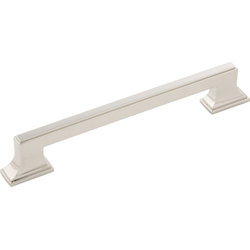 7-13/16 Inch Wide and 6-5/16 Inch Center to Center Brownstone Pull, Polished Nickel