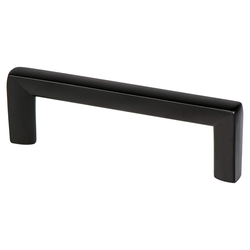 Berenson Metro 3-3/4 Inch Center to Center Matte Black Cabinet Pull, Contemporary Zinc Handle for Cabinets and Drawers